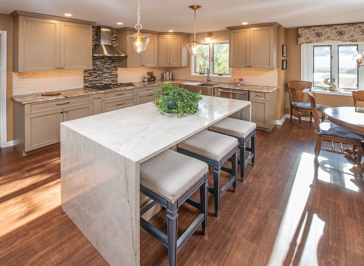 kitchen with large island