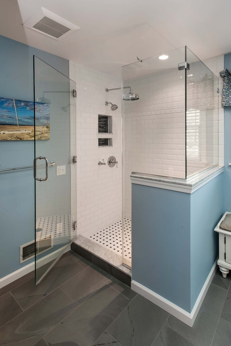 luxurious shower with glass enclosure