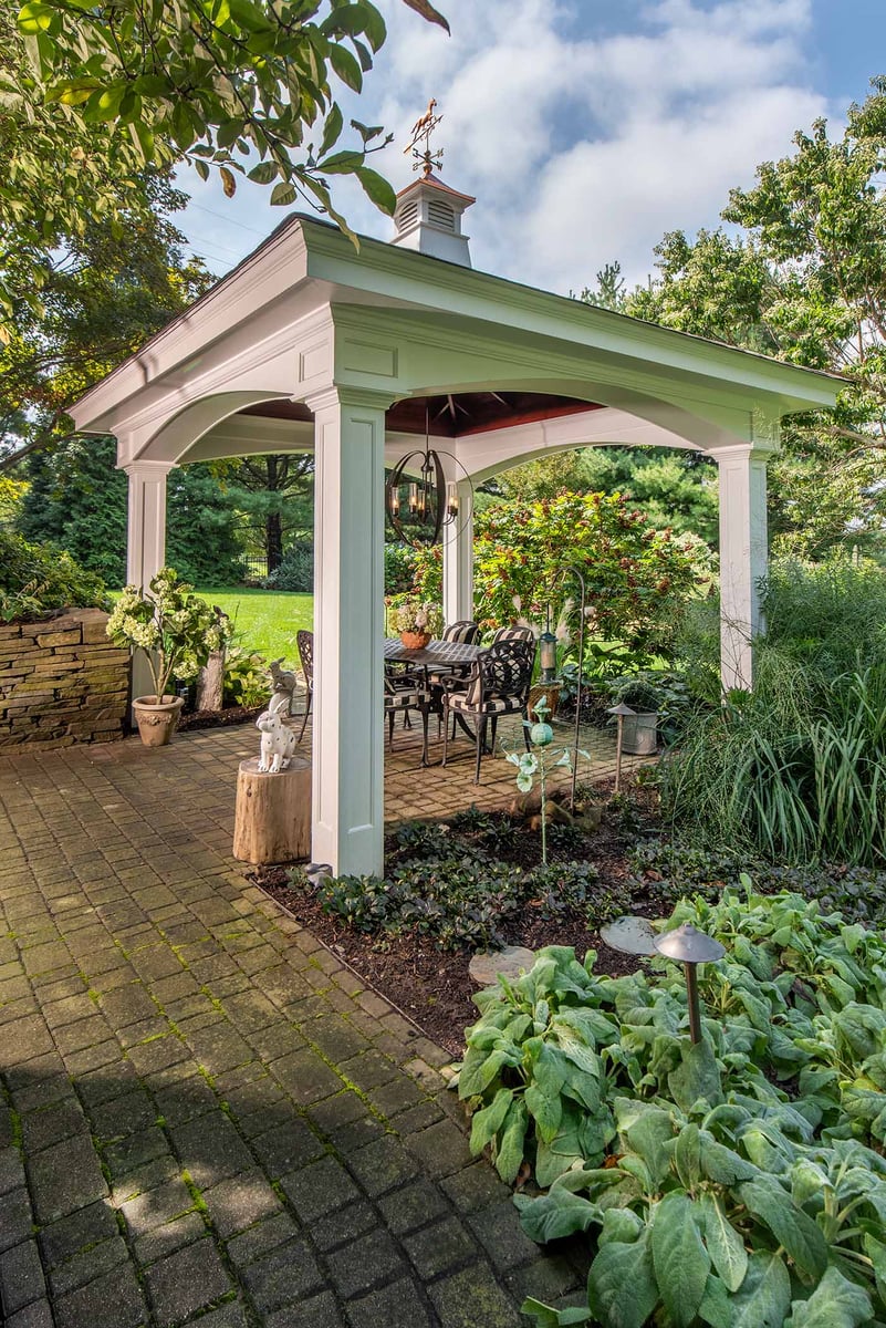 patio with brick path