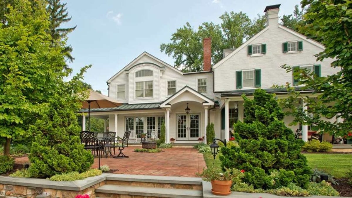 exterior of whole home remodel patio with brick pavers